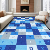 Ultra Soft Area Rug, Non Slip, Stain Resistant, Washable Area Rugs for Living Room, Bedroom, Vibrant Modern Design for Kids(Blue)