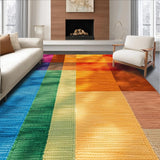 Ultra Soft Area Rug, Non Slip, Stain Resistant, Washable Area Rugs for Living Room, Bedroom, Modern Farmhouse Burnt Orange Living Room Carpet(Blue)