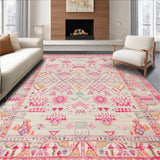 Ultra Soft Area Rug, Non Slip, Stain Resistant, Washable Area Rugs for Living Room, Bedroom, Subtle Neutral Boho Chic Appeal(Pink)