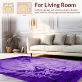 Ultra Soft Area Rug, Non Slip, Stain Resistant, Washable Area Rugs for Living Room, Bedroom, Vibrant Tie-Dye Aesthetic Fusion(Purple)