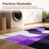 Ultra Soft Area Rug, Non Slip, Stain Resistant, Washable Area Rugs for Living Room, Bedroom, Elegant Distressed Textured Pattern(Purple)