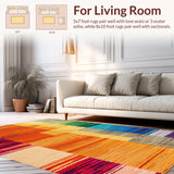 Ultra Soft Area Rug, Non Slip, Stain Resistant, Washable Area Rugs for Living Room, Bedroom, Reversible Boho Orange Nursery Playroom Rug(Orange)