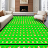 Vibrant Green Floral Whimsy(Green)