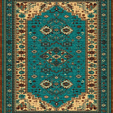 Ultra Soft Area Rug, Non Slip, Stain Resistant, Washable Area Rugs for Living Room, Bedroom, Rustic Western Brown Teal Living Room Washable Rug(Blue)