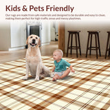 Modern Beige Plaid Area with Classic Tartan Lines and Texture(Beige)