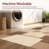 Ultra Soft Area Rug, Non Slip, Stain Resistant, Washable Area Rugs for Living Room, Bedroom, Sophisticated Minimalist Artistic Design(Beige)