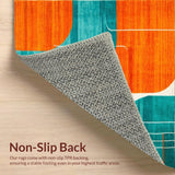 Ultra Soft Area Rug, Non Slip, Stain Resistant, Washable Area Rugs for Living Room, Bedroom, Contemporary Arch Motif(Orange)