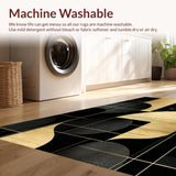 Ultra Soft Area Rug, Non Slip, Stain Resistant, Washable Area Rugs for Living Room, Bedroom, Chic Modernist Bold Artistic Motif(Gold)