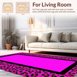 Ultra Soft Area Rug, Non Slip, Stain Resistant, Washable Area Rugs for Living Room, Bedroom, Stylish Colorful Cheetah Print(Pink)