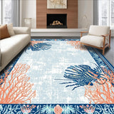 Ultra Soft Area Rug, Non Slip, Stain Resistant, Washable Area Rugs for Living Room, Bedroom, Artistic Lobster Pattern Contemporary Look(Blue)