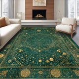 Ultra Soft Area Rug, Non Slip, Stain Resistant, Washable Area Rugs for Living Room, Bedroom, Spellbound Rug - Witchcraft Inspired Home Decor with Magical Elements(Green)