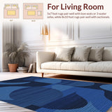 Ultra Soft Area Rug, Non Slip, Stain Resistant, Washable Area Rugs for Living Room, Bedroom, Funky Tiger Design Washable Dining Room Rug(Blue)