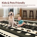 Ultra Soft Area Rug, Non Slip, Stain Resistant, Washable Area Rugs for Living Room, Bedroom, Black and Cream Animal Print Entryway Carpet(Beige)