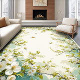 Ultra Soft Area Rug, Non Slip, Stain Resistant, Washable Area Rugs for Living Room, Bedroom, Vivid Floral Islamic Prayer Mat for Ramadan Travel(White)