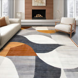 Ultra Soft Area Rug, Non Slip, Stain Resistant, Washable Area Rugs for Living Room, Bedroom, Elegant Earthy Wavy Motif(Gray)