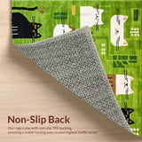 Ultra Soft Area Rug, Non Slip, Stain Resistant, Washable Area Rugs for Living Room, Bedroom, Whimsical Irregular Shape Delight(Green)