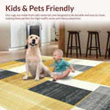 Ultra Soft Area Rug, Non Slip, Stain Resistant, Washable Area Rugs for Living Room, Bedroom, Stylish Contemporary Ogee Patterns(Gold)