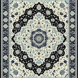 Ultra Soft Area Rug, Non Slip, Stain Resistant, Washable Area Rugs for Living Room, Bedroom, Intricate Mandala Motif in Cream(White)