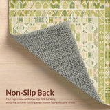 Ultra Soft Area Rug, Non Slip, Stain Resistant, Washable Area Rugs for Living Room, Bedroom, Beige Geometric Kitchen(Green)