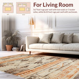Ultra Soft Area Rug, Non Slip, Stain Resistant, Washable Area Rugs for Living Room, Bedroom, Trendy Neutral Floral Composition(Orange)