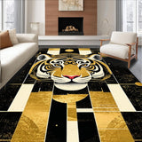 Ultra Soft Area Rug, Non Slip, Stain Resistant, Washable Area Rugs for Living Room, Bedroom, Vibrant Modern Animal Silhouette(Gold)