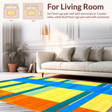 Ultra Soft Area Rug, Non Slip, Stain Resistant, Washable Area Rugs for Living Room, Bedroom, Contemporary Bright Color Palette(Yellow)