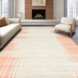 Ultra Soft Area Rug, Non Slip, Stain Resistant, Washable Area Rugs for Living Room, Bedroom, Sophisticated Subtle Stripe Appeal(Orange)