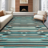 Ultra Soft Area Rug, Non Slip, Stain Resistant, Washable Area Rugs for Living Room, Bedroom, Rustic Earthy Floral Motif(Blue)