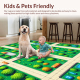 Ultra Soft Area Rug, Non Slip, Stain Resistant, Washable Area Rugs for Living Room, Bedroom, Imaginative Airport Play Mat for Kids' Bedroom(Green)
