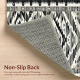 Ultra Soft Area Rug, Non Slip, Stain Resistant, Washable Area Rugs for Living Room, Bedroom, Stylish Ogee Patterned Gray Aesthetic(Gray)