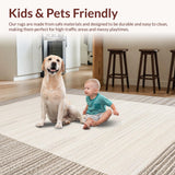 Ultra Soft Area Rug, Non Slip, Stain Resistant, Washable Area Rugs for Living Room, Bedroom, Classic Natural Fiber Aesthetic(Beige)