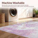 Ultra Soft Area Rug, Non Slip, Stain Resistant, Washable Area Rugs for Living Room, Bedroom, Modern Soft Color Block Pattern(Purple)