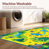 Ultra Soft Area Rug, Non Slip, Stain Resistant, Washable Area Rugs for Living Room, Bedroom, Brightly Colored Fossil Discovery Path(Yellow)