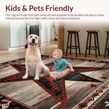 Ultra Soft Area Rug, Non Slip, Stain Resistant, Washable Area Rugs for Living Room, Bedroom, Vintage Rustic Starburst Aesthetic(Gray)