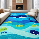 Charming Round Marine Life Motif(Blue)