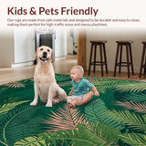 Ultra Soft Area Rug, Non Slip, Stain Resistant, Washable Area Rugs for Living Room, Bedroom, Lush Jungle Animal Aesthetic(Green)