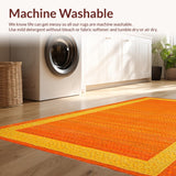 Ultra Soft Area Rug, Non Slip, Stain Resistant, Washable Area Rugs for Living Room, Bedroom, Brightly Colored Fun Fantasy Design(Orange)