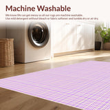 Ultra Soft Area Rug, Non Slip, Stain Resistant, Washable Area Rugs for Living Room, Bedroom, Elegant Lavender Diamond Motif(Purple)