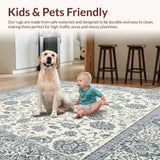 Modern Paisley Runner for Hallways(White)