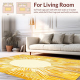 Ultra Soft Area Rug, Non Slip, Stain Resistant, Washable Area Rugs for Living Room, Bedroom, Sun Solid(Gold)