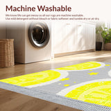 Ultra Soft Area Rug, Non Slip, Stain Resistant, Washable Area Rugs for Living Room, Bedroom, Lively Round Graphic Design(Yellow)
