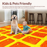 Ultra Soft Area Rug, Non Slip, Stain Resistant, Washable Area Rugs for Living Room, Bedroom, Vibrant Orange Yellow Dreamscape Rug(Yellow)