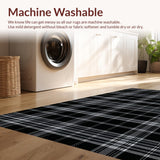 Ultra Soft Area Rug, Non Slip, Stain Resistant, Washable Area Rugs for Living Room, Bedroom, Chic Layered Striped Design(Gray)