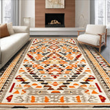 Ultra Soft Area Rug, Non Slip, Stain Resistant, Washable Area Rugs for Living Room, Bedroom, Sophisticated Geometric Braided Accent(Orange)
