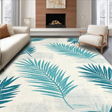 Ultra Soft Area Rug, Non Slip, Stain Resistant, Washable Area Rugs for Living Room, Bedroom, Chic Aqua Tones with Leaf Patterns(Blue)