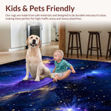 Ultra Soft Area Rug, Non Slip, Stain Resistant, Washable Area Rugs for Living Room, Bedroom, Bold Stellar Color Fusion Concept(Purple)