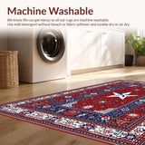 Ultra Soft Area Rug, Non Slip, Stain Resistant, Washable Area Rugs for Living Room, Bedroom, Eclectic Cheerful Entryway Decor(Red)