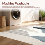 Ultra Soft Area Rug, Non Slip, Stain Resistant, Washable Area Rugs for Living Room, Bedroom, Artistic Cream Ogee Patterned Piece(Beige)