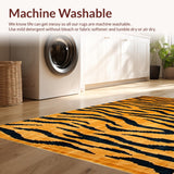 Ultra Soft Area Rug, Non Slip, Stain Resistant, Washable Area Rugs for Living Room, Bedroom, Artistic Black and Orange Blend(Orange)