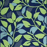 Artistic Navy Green Floral Fusion(Blue)